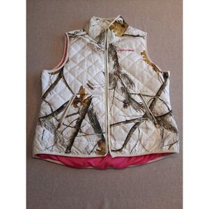 Women's Realtree Camo White/Pink Puffer Vest Size XL